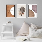 Kit 3 Quadros Fé E Gratidão Boho 33x24cm - Com Vidro Moldura: