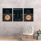 Kit 3 Quadros Fé E Gratidão Flor Tulipa 24x18cm Moldura:madei