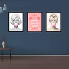 Kit 3 Quadros Feliz Dia Das Mães Divas 33x24cm - Com Vidro Mo