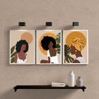 Kit 3 Quadros Feministas Mulheres negras 33x24cm - Com Vidro