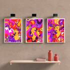 Kit 3 Quadros Figurativos Cantoras 24x18cm - Com Vidro Moldur