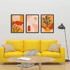 Kit 3 Quadros Figurativos Folhagens Alaranjadas 45x34cm A3 (4