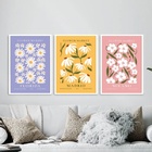 Kit 3 Quadros Flores Flowers Market 45x34cm Moldura Branca