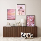 Kit 3 Quadros Fotografias  Praia Rosada 24x18cm - Com Vidro M