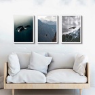 Kit 3 Quadros Fotografias Águias Voando 24x18cm Moldura:madei