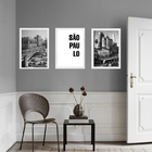 Kit 3 Quadros Fotografias Antigas São Paulo 33x24cm Moldura:m