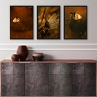 Kit 3 Quadros Fotografias Borboletas Marrom 33x24cm - Com Vid