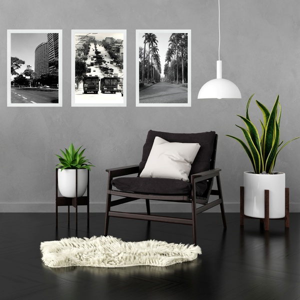 Kit 3 Quadros Fotografias Cidade De Belo Horizonte 45x34cm Mo