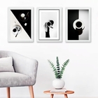 Kit 3 Quadros Fotografias De Café Em Preto e branco 45x34cm M