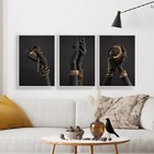 Kit 3 Quadros Fotografias Mãos Negras 60x40cm Moldura:madeira