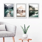 Kit 3 Quadros Fotografias Paisagens lagos 45x34cm - Com Vidro