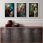 Kit 3 Quadros Fotografias Preta E Preto Velho 45x34cm - Com V