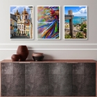 Kit 3 Quadros Fotografias Salvador- Bahia 45x34cm Moldura:mad