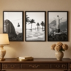 Kit 3 Quadros Fotos Cidade Rio De Janeiro Peb 33x24cm Moldura