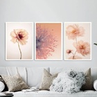 Kit 3 Quadros Fotos Modernas Flores Tons Pêssego 45x34cm Mold