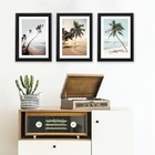 Kit 3 Quadros Fotos Paisagens Praia Coqueiros 45x34cm - Com V