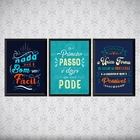Kit 3 Quadros Frases Motivacionais Corporativas 45x34cm Moldu