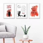 Kit 3 Quadros Frases Ogum - São Jorge 45x34cm Moldura Preta