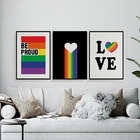 Kit 3 Quadros Gay Be Proud 33x24cm Moldura:madeira Preta