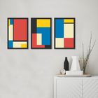 Kit 3 Quadros Geométrico Colorido