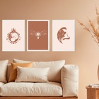 Kit 3 Quadros Ginecologia Maternidade Útero 24x18cm - Com Vid