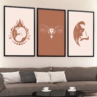 Kit 3 Quadros Ginecologia Maternidade Útero 24x18cm Moldura B