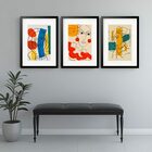 Kit 3 Quadros Grandes Abstratos Mulheres 60x48cm Moldura Bran