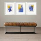 Kit 3 Quadros Grandes Abstratos Soft Roxo E Amarela 60x48cm M