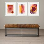 Kit 3 Quadros Grandes Abstratos Vermelho E Dourado 60x48cm Mo