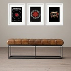 Kit 3 Quadros Grandes Bandas De Rock - 60x48cm Moldura Preta