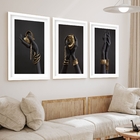 Kit 3 Quadros Grandes Braceletes 60x48cm Moldura Branca