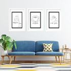 Kit 3 Quadros Grandes Café Respira Inspira Não Pira 60x48cm M