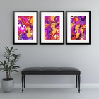 Kit 3 Quadros Grandes Cantoras - 60x48cm Moldura Preta