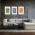 Kit 3 Quadros Grandes Flower Market Fiori E Piante Collection