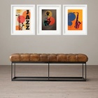 Kit 3 Quadros Grandes Jazz - 60x48cm Moldura Branca