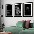 Kit 3 Quadros Grandes Leão Ore Espere Confie 60x48cm Moldura