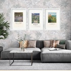 Kit 3 Quadros Grandes Monet Garden Collection 60x48cm Moldura
