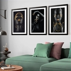 Kit 3 Quadros Grandes Mulheres Dourado E Preto 60x48cm Moldur