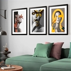 Kit 3 Quadros Grandes Mulheres Surrealismo 60x48cm Moldura Pr