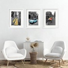 Kit 3 Quadros Grandes Paris - 60x48cm Moldura Preta