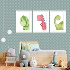 Kit 3 Quadros Grandes Quarto Infantil Baby Dino 60x48cm Moldu
