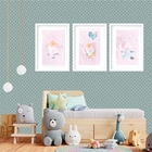 Kit 3 Quadros Grandes Quarto Infantil Baby Elefante 60x48cm M