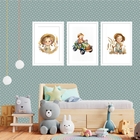 Kit 3 Quadros Grandes Quarto Infantil Crianças 60x48cm Moldur