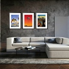 Kit 3 Quadros Grandes Salvador Dalí Collection 60x48cm Moldur