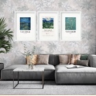 Kit 3 Quadros Grandes Van Gogh Collection 60x48cm Moldura Pre