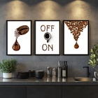 Kit 3 Quadros Grãos De Café Gotas - On Off 33x24cm Moldura Br