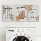 Kit 3 Quadros Guia Para Lavanderia 45x34cm - Com Vidro Moldur