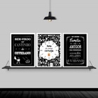 Kit 3 Quadros Hora De Beber Cerveja 24x18cm - Com Vidro Moldu