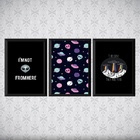Kit 3 Quadros I Believe Ovnis 33x24cm - Com Vidro Moldura:mad