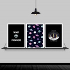 Kit 3 Quadros I Believe Ovnis 45x34cm Moldura:madeira Preta